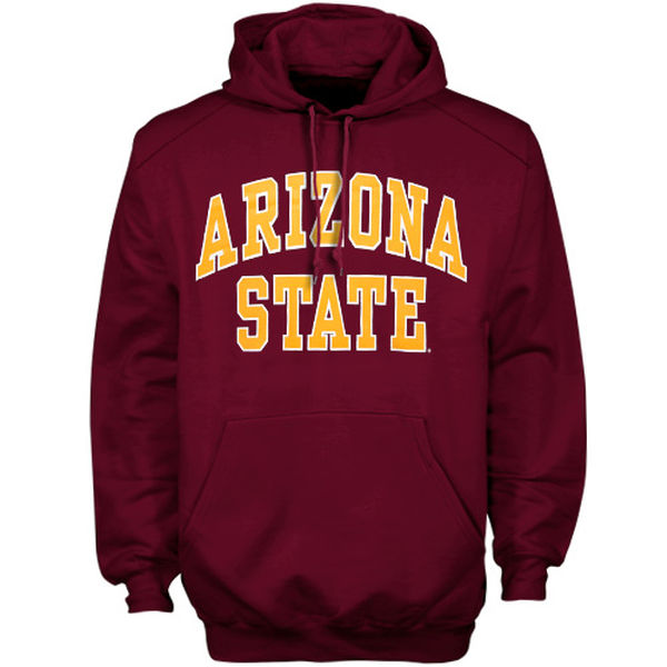 Men NCAA Arizona State Sun Devils Bold Arch Hoodie Maroon->more ncaa teams->NCAA Jersey